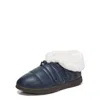 Vionic Gabrie Puffy Arch Supportive Slipper Women's Blue Faux Fur Cuff Jobb1596 In Blue