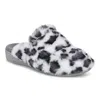 Vionic Gemma Ii Mule Slippers In White Multi Leopard Faux Fur