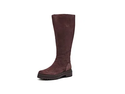 VIONIC GRETCHEN WOMEN'S BOOTS CHOCOLATE GANACHE WAXED SUEDE WIDE CALF: 6.5 M