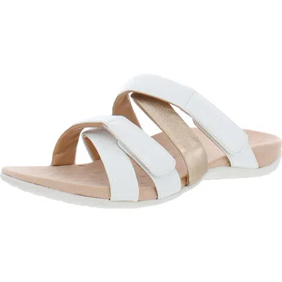 Vionic Hadlie Womens Strappy Slip-on Slide Sandals In White