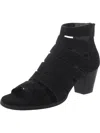 Vionic Harlow Womens Suede Open Toe Block Heel In Black