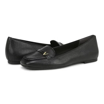Vionic Hayes Flats Women's Black Leather Square Toe Loafer Shoes Gal1866