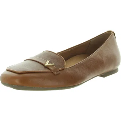 Vionic Hayes Womens Laceless Leather Loafers In Brown