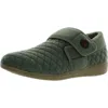 Vionic Jackie Womens Quilted Flannel Loafer Slippers In Green