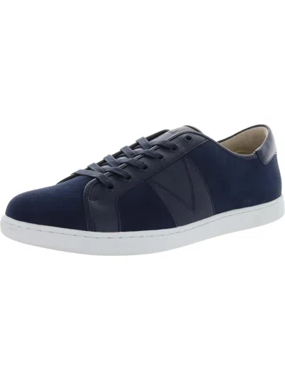 Vionic Jerome Mens Suede Lace Up Casual Shoes In Blue