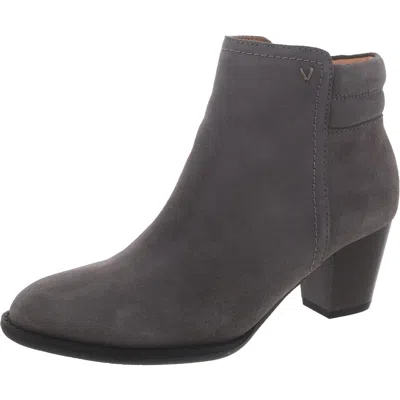 Vionic Jessie Womens Suede Almond Toe Ankle Boots In Black