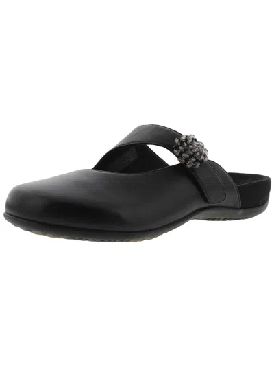 Vionic Joan Womens Leather Embellished Mary Janes In Black