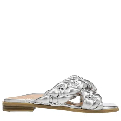 Vionic Kalina Braided Slide Sandals Silver Metal Synthetic I0922s2020 Women's