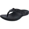 Vionic Kalise Womens Leather Slip On Thong Sandals In Black