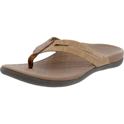 Vionic Kalise Womens Leather Slip On Thong Sandals In Black