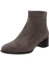 Vionic Kamryn Womens Leather Block Heel Ankle Boots In White