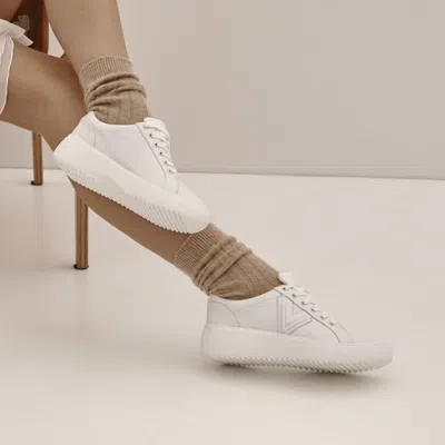 Vionic Kearny Platform Lace Up Trainer In White