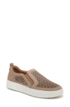 Vionic Kimmie Perforated Suede Slip-on Sneaker In Wheat