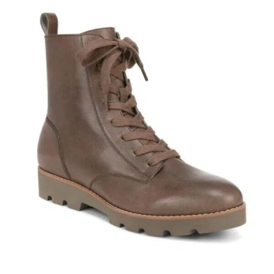 Vionic Lani H8260l4-252 Combat Women 8 Brown Greige Vintage Leather Boots Zpo504 (brown,8)
