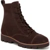 Vionic Lani Ii Leather Lug Boot In Chocolate Ganache