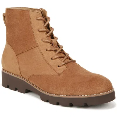 Vionic Larson Womens Leather Lace Up Ankle Boots In Brown