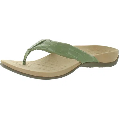 Vionic Layne Womens Patent Slip On Thong Sandals In Multi