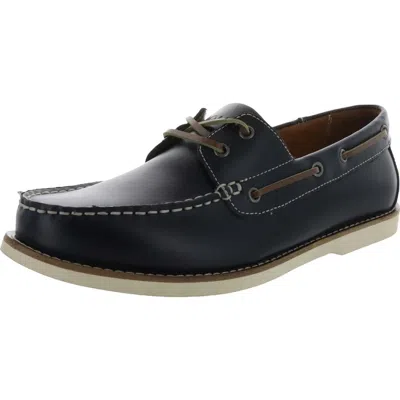 Vionic Lloyd Mens Leather Slip On Moccasins In Blue
