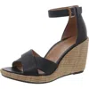 Vionic Marina Womens Buckle Platform Wedge Sandals In Black