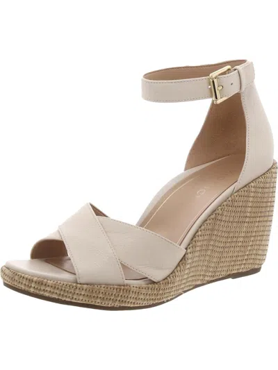Vionic Marina Womens Leather Platform Wedge Sandals In Multi