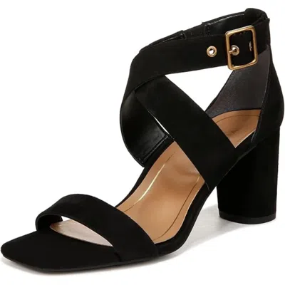 Vionic Marsanne Sandals W Black Suede Ankle Strap Block Heel Hawk2273