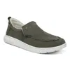 Vionic Men's Seaview Canvas Slip-on Shoes In Olive In Green