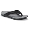 Vionic Men's The 44 Wave Sandal In Black With Grey Webbing In Multi