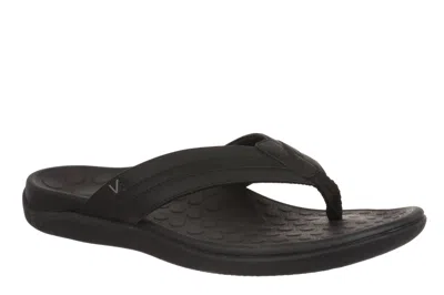 Vionic Men's Tide Ii Toe Post Sandals In Black