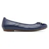 Vionic Minna Ballet Flat - Medium Width In Navy Nappa Leather In Multi