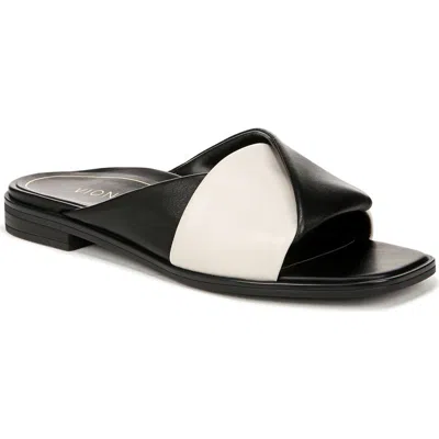 Vionic Miramar Slide Sandal In Black/cream
