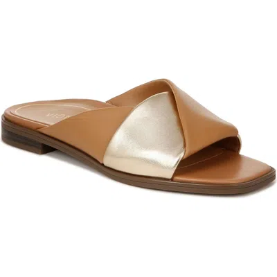 Vionic Miramar Slide Sandal In Camel/gold