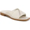 Vionic Miramar Womens Leather Peep-toe Slide Sandals In Cream