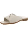 Vionic Miramar Womens Leather Peep-toe Slide Sandals In Cream