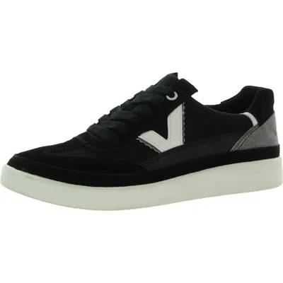 Vionic Mylie Womens Canvas Leather Trim Casual And Fashion Sneakers In Black