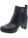 Vionic Nella Womens Leather Block Heel Ankle Boots In Multi