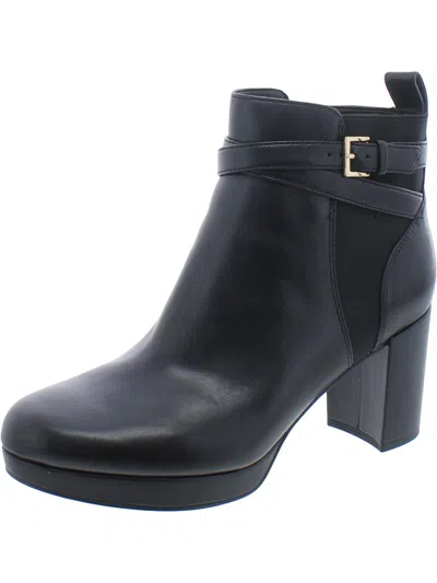 Vionic Nella Womens Leather Block Heel Ankle Boots In Multi