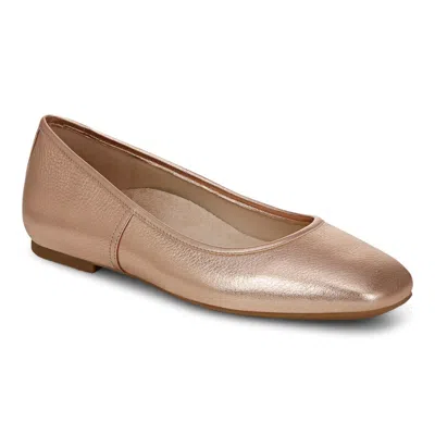 Vionic Orinda 2 Square Toe Ballet Flat In Gold
