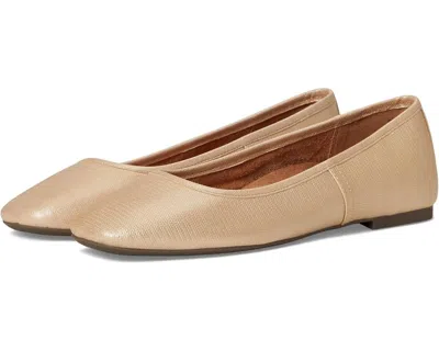 VIONIC ORINDA BALLET FLATS WOMEN'S GOLD LEATHER SLIP ON SQUARE TOE ZOGG1842