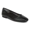 Vionic Orinda Perf Square Toe Ballet Flat In Black