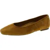 Vionic Orinda Womens Leather Square Toe Ballet Flats In Brown