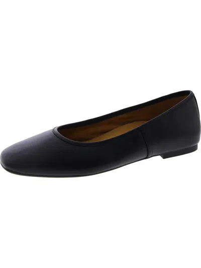 Vionic Orinda Womens Leather Square Toe Loafers In Black