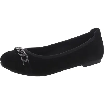 Vionic Pera Womens Leather Ballet Flats In Black