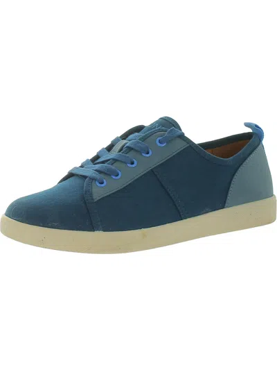 Vionic Pisces Womens Canvas Low Top Casual And Fashion Sneakers In Blue