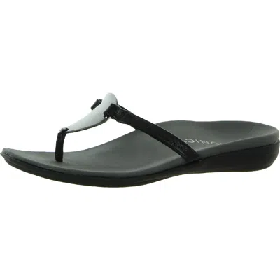Vionic Raysa Womens Patent Leather Thong Flip-flops In Multi