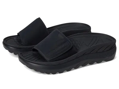Vionic Rejuvenate Slides Sandals Navy Blue Synthetic Nubuck :