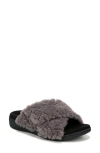 Vionic Relax Ii Plush Slide Sandal In Charcoal