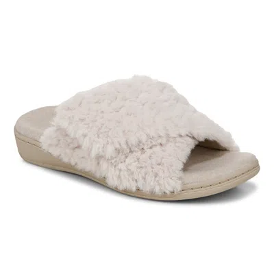 Vionic Relax Ii Plush Slide Sandal In Off White