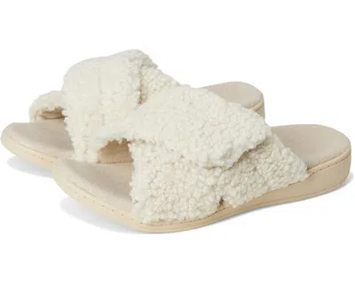 VIONIC RELAX II SLIPPERS WOMEN'S CREAM SLIP ON ROUND TOE SLIDE VER698