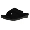 Vionic Relax Womens Terry Cloth Wedge Slide Sandals In Black