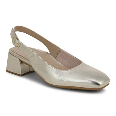Vionic Reyes Slingback Block Heel In Gold